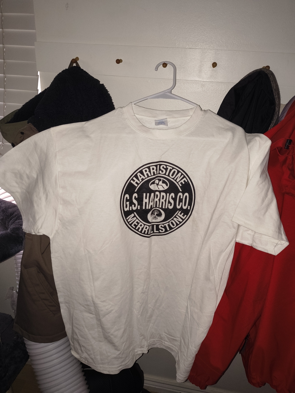Gildan White Short-Sleeve Tee with Black Chest Logo